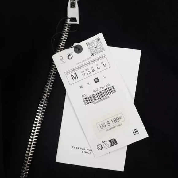 ZARA • Black Manteca Wool Bomber Jacket Coat Made In Italy - Picture 10 of 11